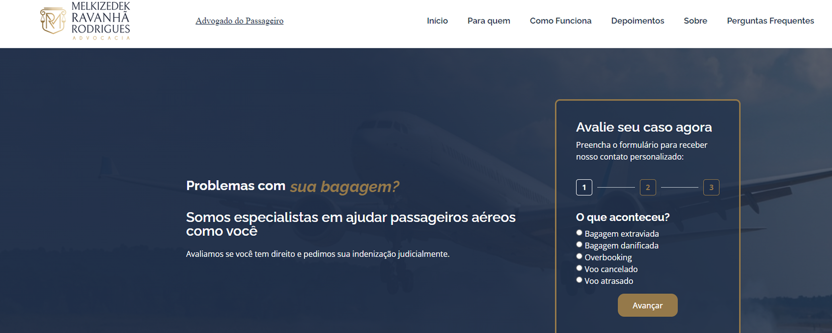 Print da landing page para advogado